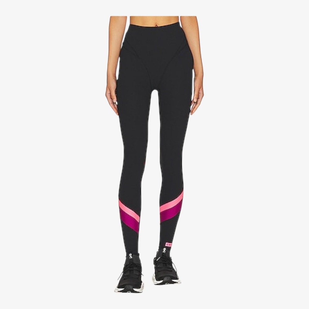 P.E NATION Vicinity Leggings Ribbed High Rise Colorblock Black Womens Size S
